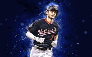 Washington Nationals Trea Turner Blue Wallpaper