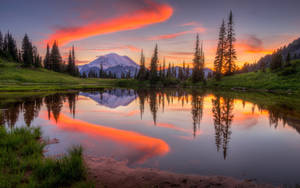 Washington Tipsoo Lake Sunset Wallpaper