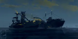 Wasteland Soldier's Ship Wallpaper