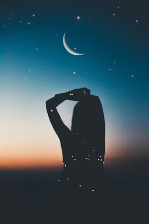 Watching The Moon For Girls Wallpaper