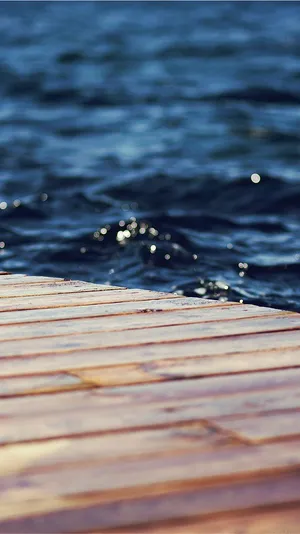 Water Iphone Wooden Platform Structure In The Sea Wallpaper
