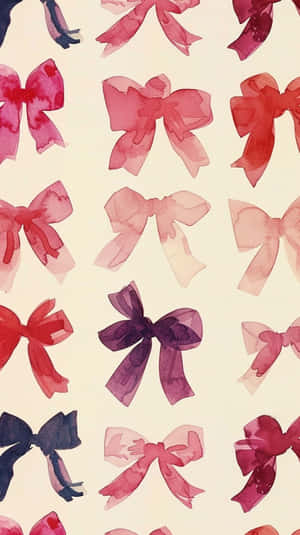 Watercolor Bow Pattern Wallpaper