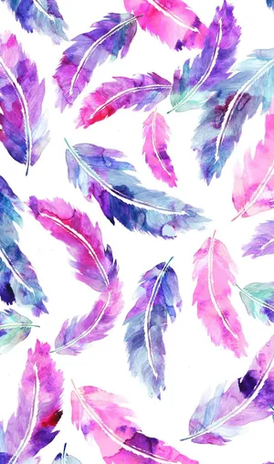 Watercolor Feathers Pattern.jpg Wallpaper