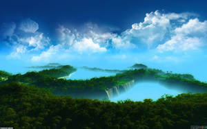 Waterfall In Heaven Wallpaper