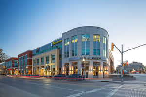 Waterloo Uptown Corner Building Dusk Wallpaper