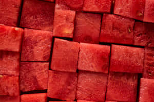 Watermelon Cubes Pattern Wallpaper