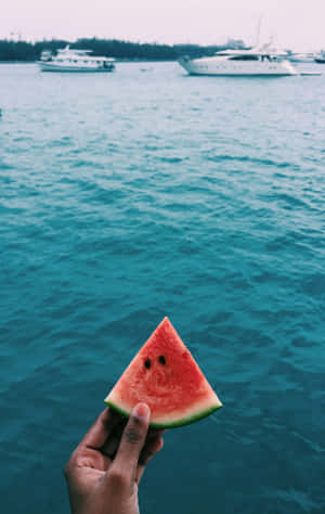 Watermelon Slice Seaside Summer.jpg Wallpaper