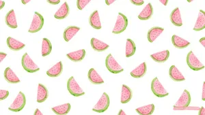 Watermelon Slices In Watercolor Pattern Wallpaper