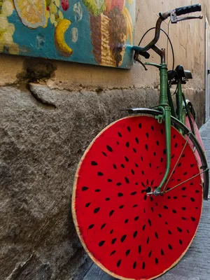 Watermelon Wheel Bicycle Art Wallpaper