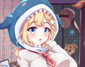 Watson Amelia With Shark Hat Wallpaper