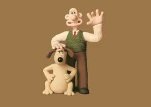 Waving Buddies Wallace & Gromit The Curse Of The Were-rabbit Wallpaper