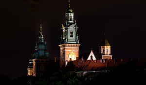 Wawel Castle Dark Night Sky Wallpaper