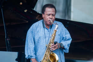 Wayne Shorter Performing Live On Stage Wallpaper