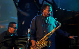 Wayne Shorter Performing Live On Stage Wallpaper