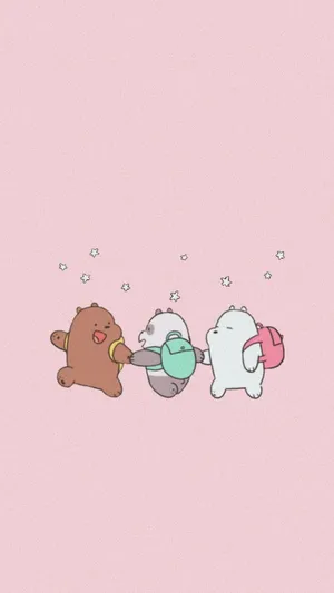 We Bare Bears Cute March Illustration Wallpaper