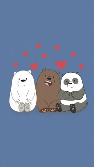 We Bare Bears Love Illustration Wallpaper