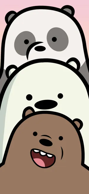We Bare Bears Stacked Together Cartoon Wallpaper