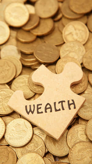 Wealth Puzzle Pieceon Coins Wallpaper