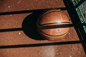 Weathered Basketballon Court Wallpaper