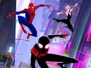 Web-slinging Superhero In Action Wallpaper
