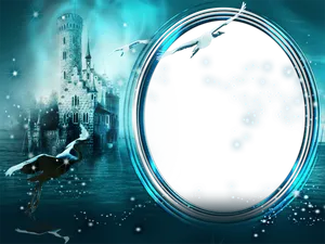 Wedding Album Blue Green Castle Wallpaper