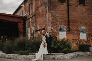 Wedding Coupleat Evergreen Brick Works Wallpaper