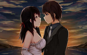 Wedding Romance Anime Mitsuha And Taki Fan Art Wallpaper