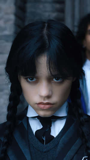 Wednesday_ Addams_ Portrait_ Closeup Wallpaper