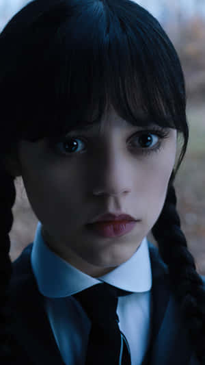 Wednesday_ Addams_ Portrait_ Closeup Wallpaper