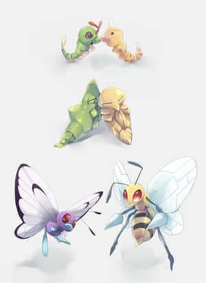 Weedle On A Tranquil Nature Background Wallpaper