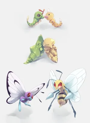 Weedle On A Tranquil Nature Background Wallpaper