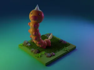 Weedle Pokemon3 D Render Wallpaper
