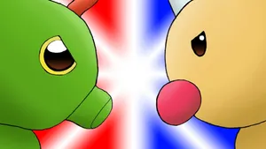 Weedlevs Caterpie Faceoff Wallpaper