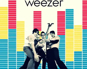 Weezer Blue Album Cover Band Pose Wallpaper