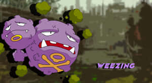 Weezing With Green Smoke Wallpaper