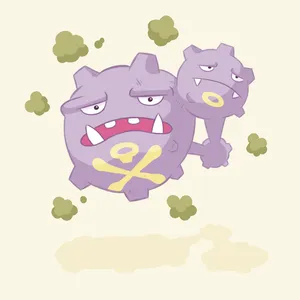 Weezing With Green Smoke Clouds Wallpaper