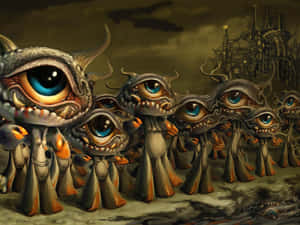 Weird Pfp Of Eyes With Feet Wallpaper