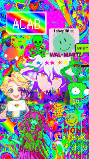 Weirdcore Pfp Of Various Characters Wallpaper