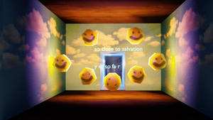 Weirdcore Smileys In A Box Wallpaper