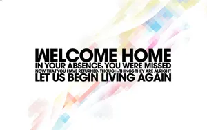 Welcome Home Message Colorful Background Wallpaper