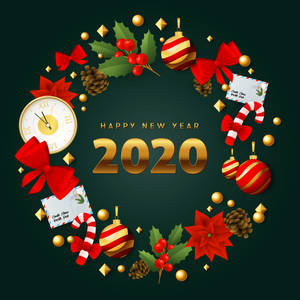 Welcome The Fresh Start Of 2020 With A Wish For A Happy New Year! Wallpaper