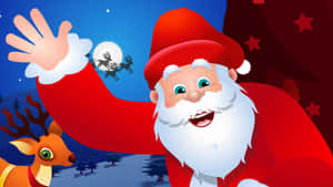 Welcome The Holidays With A Joyful Santa Claus Wallpaper