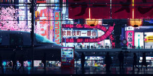 “welcome To Anime City, A Vibrant, Futuristic Utopia Full Of Neon Lights And Cutting-edge Technology” Wallpaper