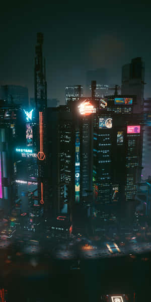 Welcome To Cyberpunk Night City, A Bustling Cityscape Of Sci-fi Adventure And Excitement. Wallpaper