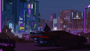 Welcome To Cyberpunk Night City - Where High Tech Meets The Wild West Wallpaper