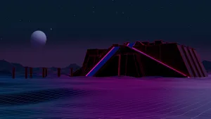 “welcome To The Neon Illuminated Retrowave Ziggurat” Wallpaper