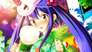Wendy Marvell Showcasing Her Vibrant Personality And Powerful Abilities Wallpaper