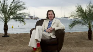 Wes Anderson Beachside Portrait Wallpaper