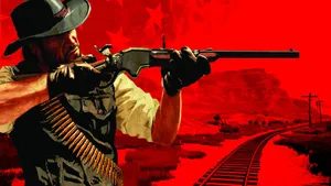 Western Cowboy Aiming With Rifle Wallpaper