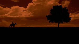 Western Cowboy Painting Wallpaper